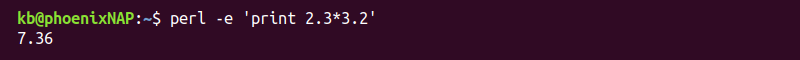 perl floating point arithmetic terminal output