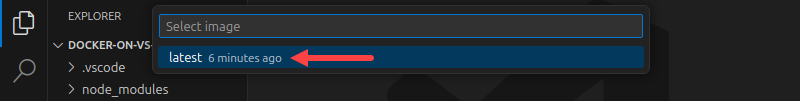 Selecting an image tag.
