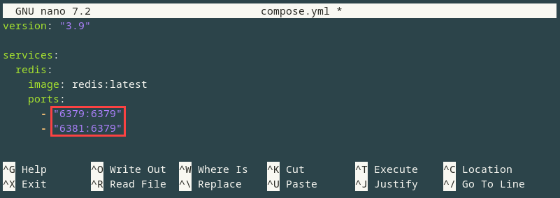 Setting up port mapping using Docker Compose.